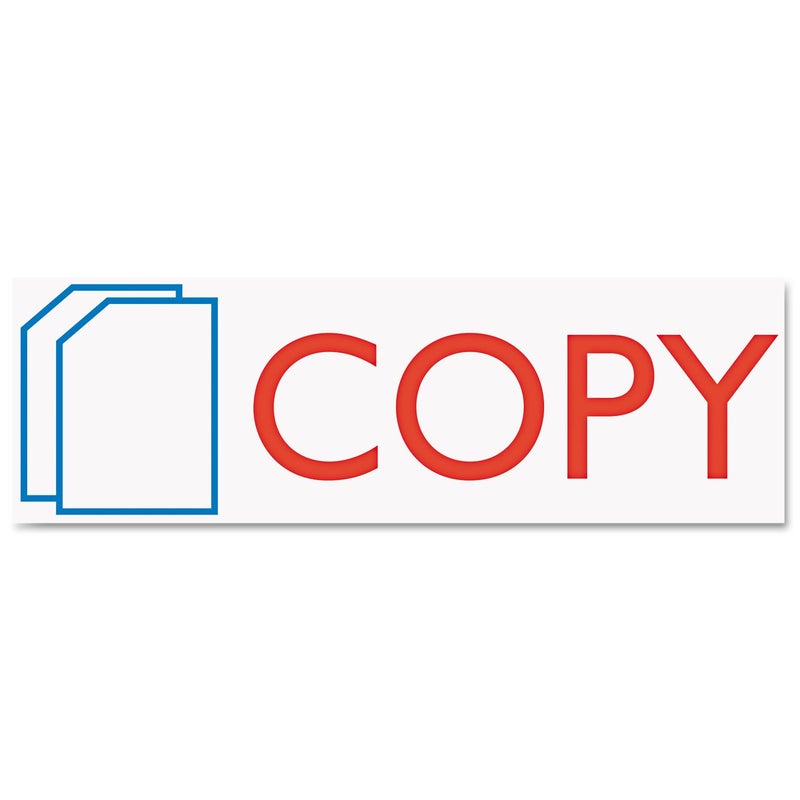 ACCUSTAMP2 035532 Pre-Inked Shutter Stamp with Microban, Red/Blue, Copy, 1 5/8 x 1/2 - Image 2